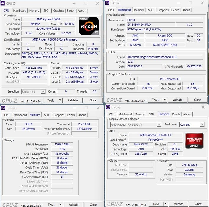 ТОП! Ігровий комп'ютер  Ryzen 5 3600, ddr4 16gb(2x8), RX 6600 XT 8gb