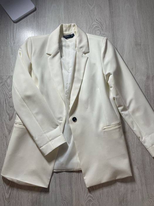 Білий оверсайз піджак.Белый оверсайз пиджак