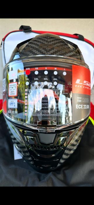 Kask motocyklowy LS2 Carbon Vector II, rozm. XXS, 51 - 52 cm.