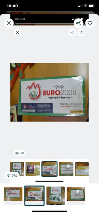 Caixa completa e selada de cromos 100 saquetas cada Panini Euro 2008