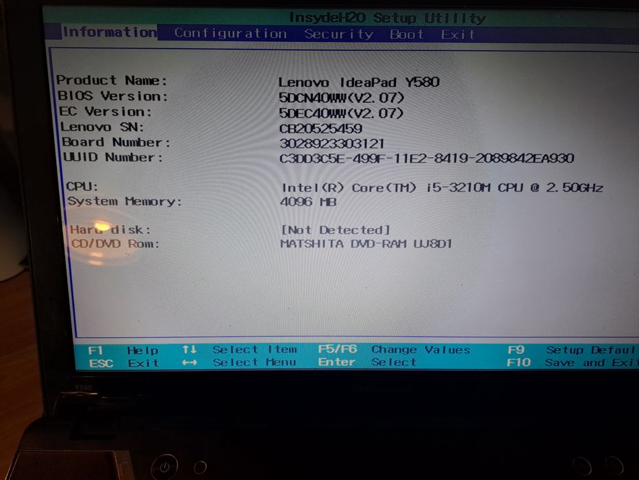 Laptop lenovo ideapad y580