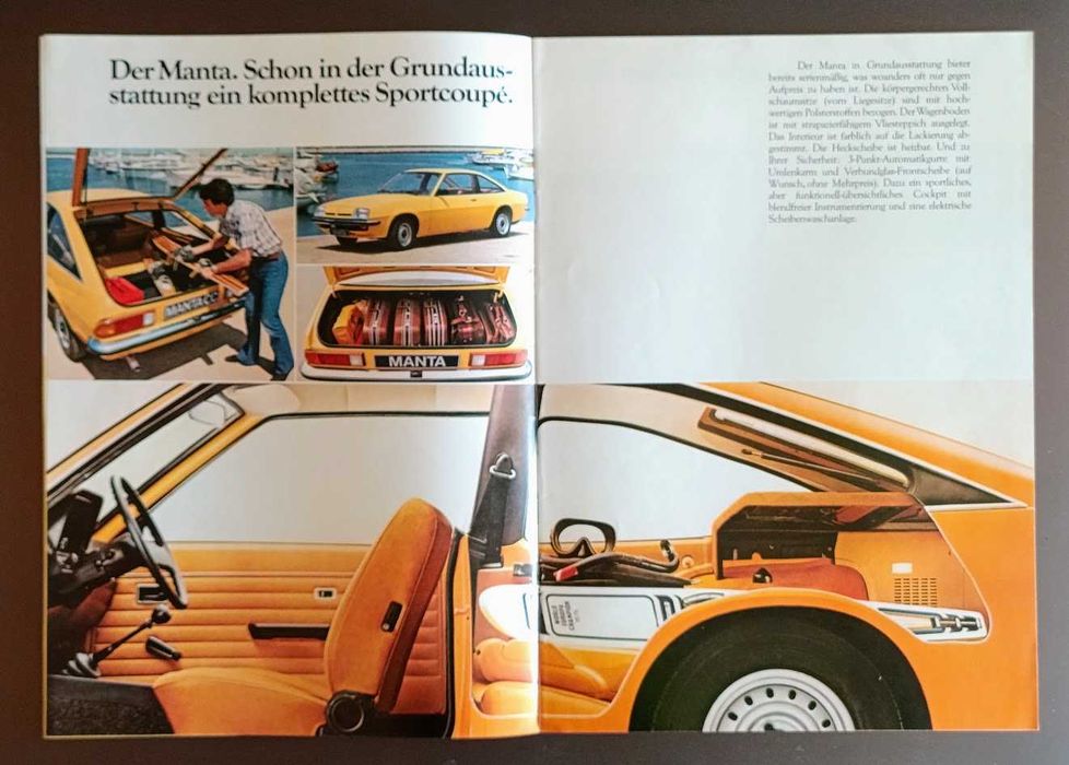 1979 brochura folheto original Opel Manta B