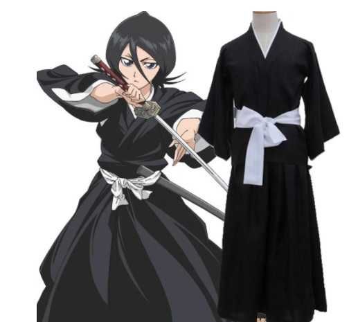 Pełny cosplay z peruką Kuchiki Rukia Bleach anime Nowy Rozmiar M