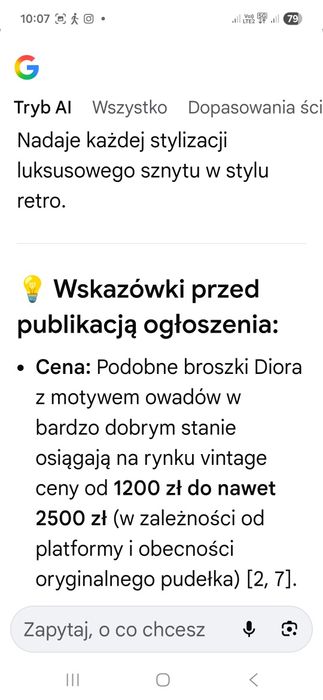 BROSZKA CHRISTIAN DIOR Boutique pszczoła lata 70/80
