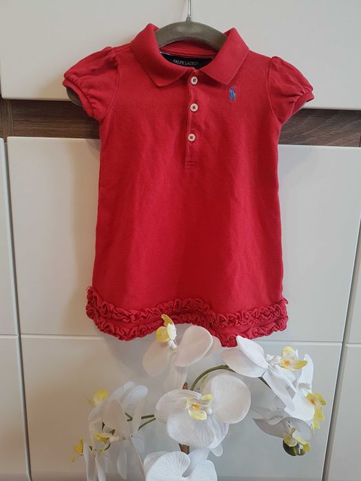 Nowość 2025:) sukieneczka Polo Ralph Lauren roz 80