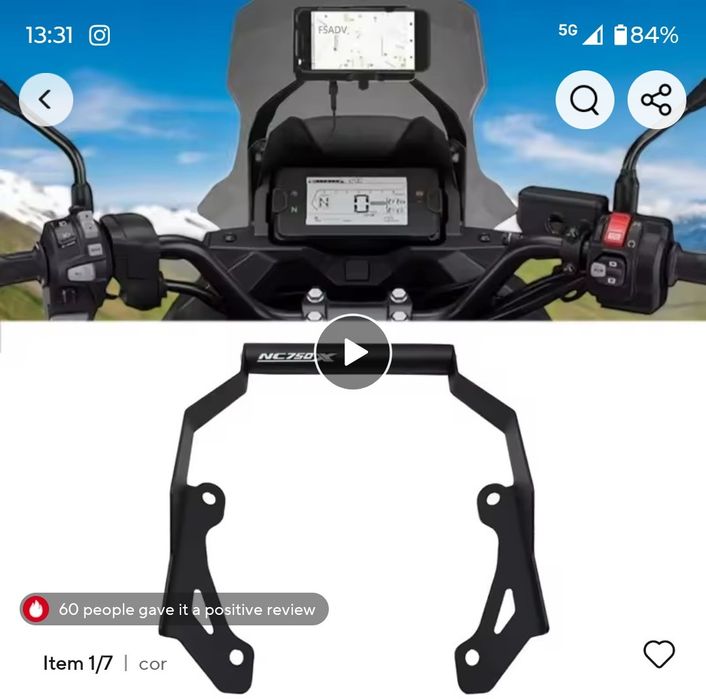 Suporte GPS Honda NC750X 2021 a 2024.