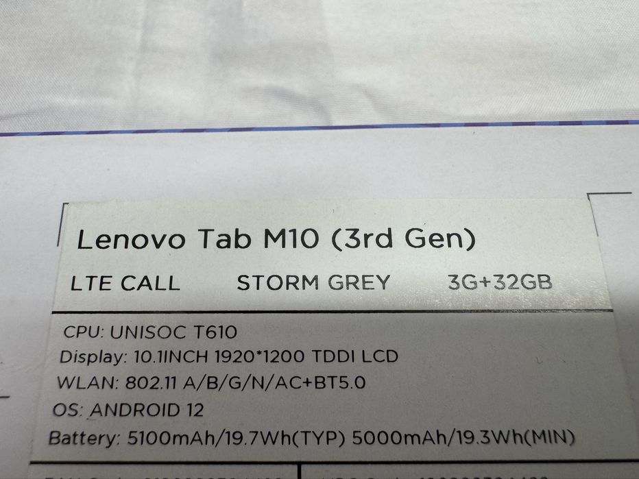 Lenovo Tab M10 Lte