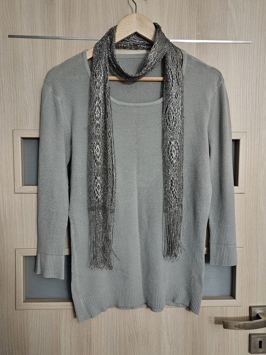 Srebrny szal 180 cm.