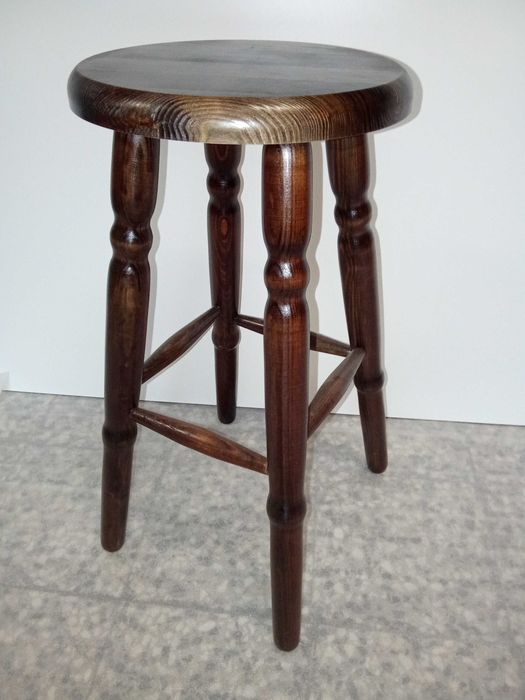 Taboret drewniany sosnowy 60 cm Półbarowy PRODUCENT MEBLI