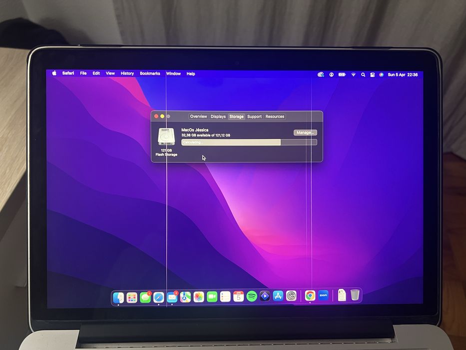 MacBook Pro 13” Retina (Início de 2015) - 100% funcional - 8GB RAM - 121 GB SSD - Intel i5 - 733 ciclos de bateria