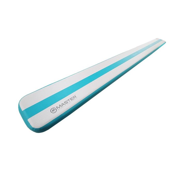 Dmuchana Mata Airbeam 500x40 Cm Do Ćwiczeń Fitness Siwa Niebieska Nadmuchiwana Movemania