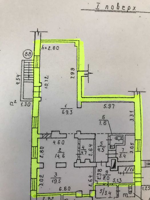 126,5 м2 пл. Старомостова, 1. Червона лінія. Власник. Світло 24/7