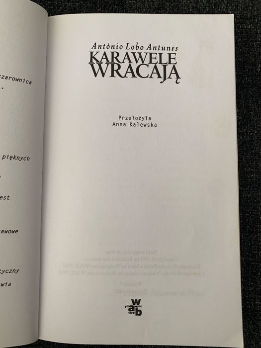 Antonio Lobo Antunes - Karawele wracaja