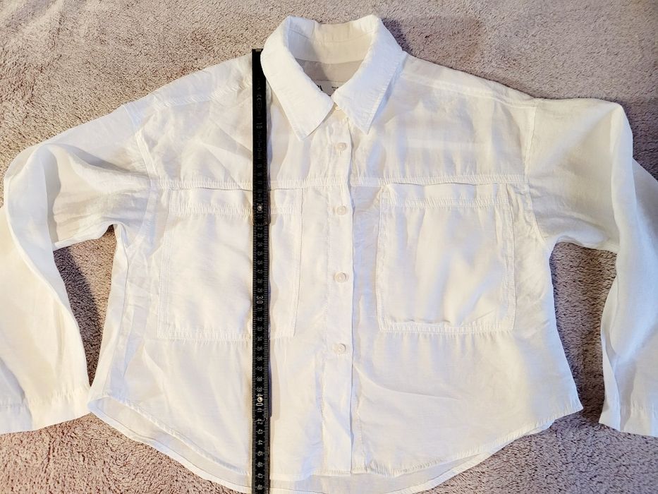 Krótka biała koszula Zara xs-s 9-10l 140 cm