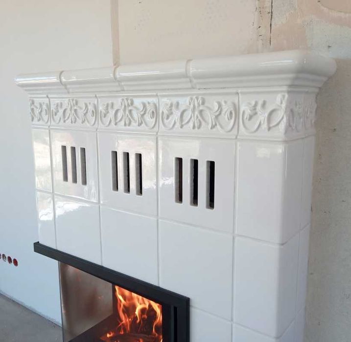 Narożny piec kominek kaflowy nowy z montażem ekoprojekt Kraków