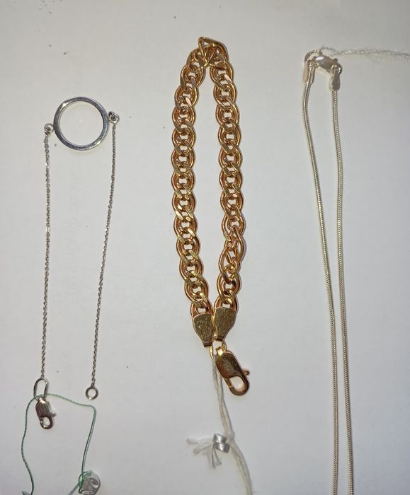 Браслет, ланцюг срібло золото