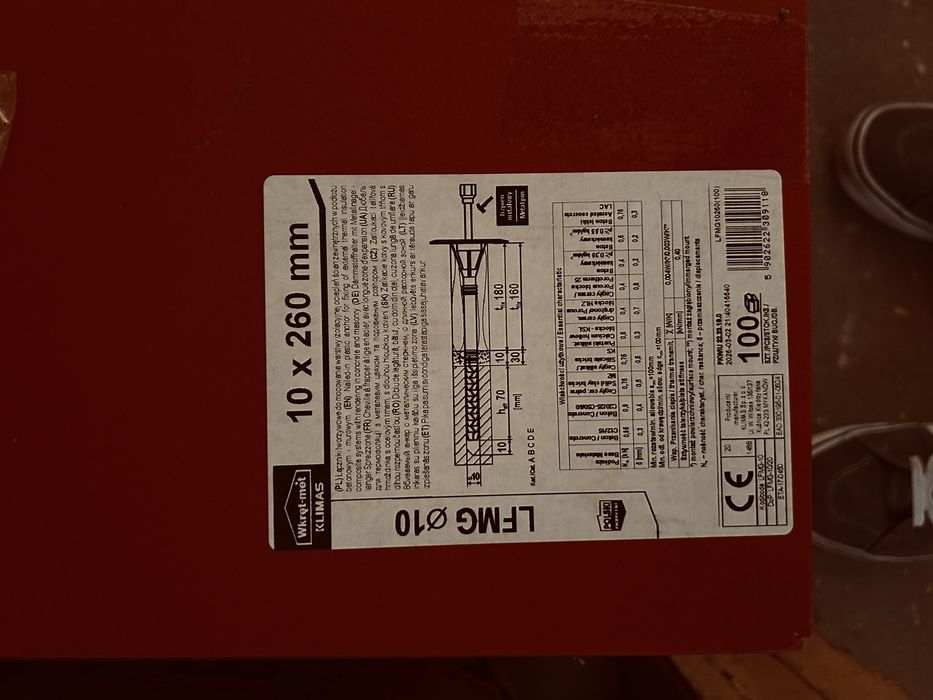 2x 100szt Kolki do styropianu LFMG 10x260 mm