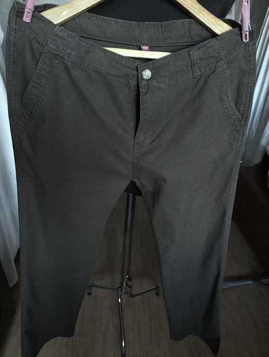 Джинсы (chino лён Denim&Co jeans Ирландия w34 dark grey brown.