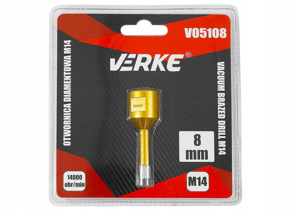 Mocna Otwornica Diamentowa 8mm Wiertło Koronka Szlifierka M14