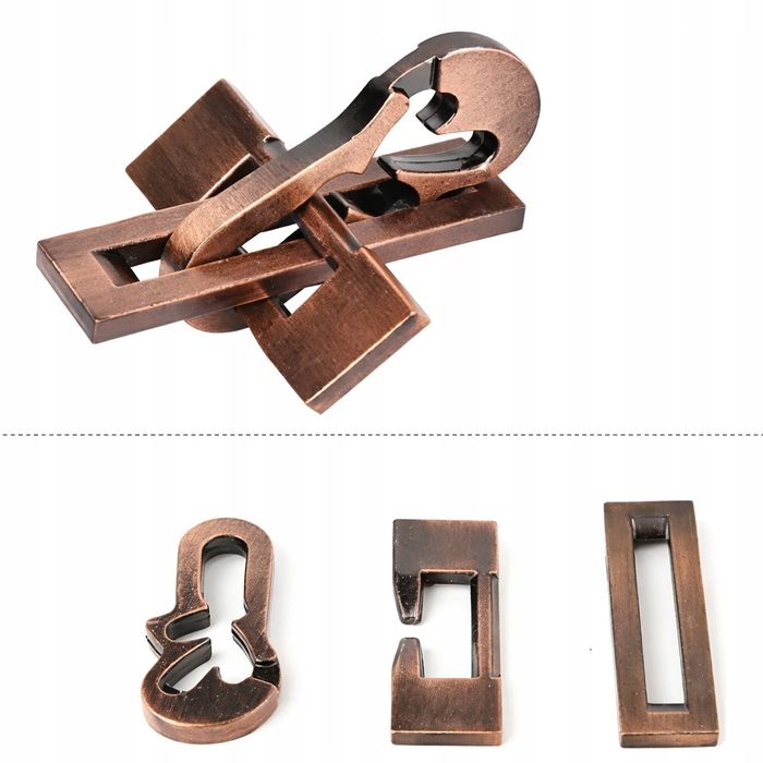 Łamigłówka Metalowa 3D IQ Puzzle Montessori dla Dzieci i Dorosłych