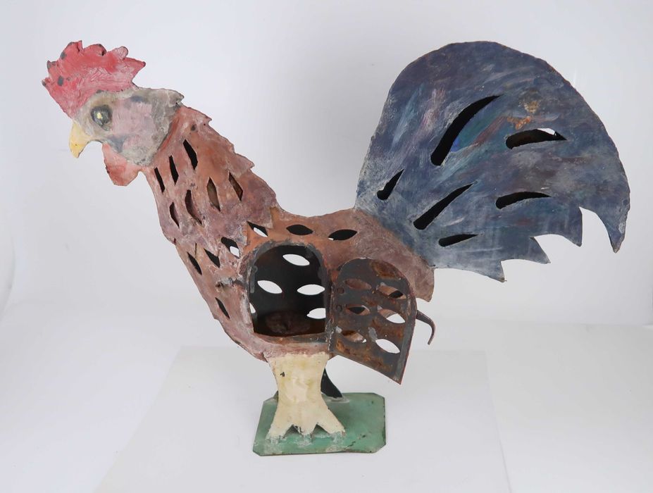 Lanterna Galo em chapa de metal - 32 cm