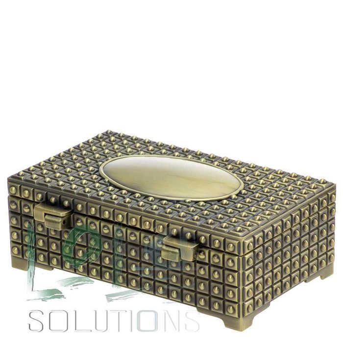 Nowoczesna szkatułka platerowa, oksydowana