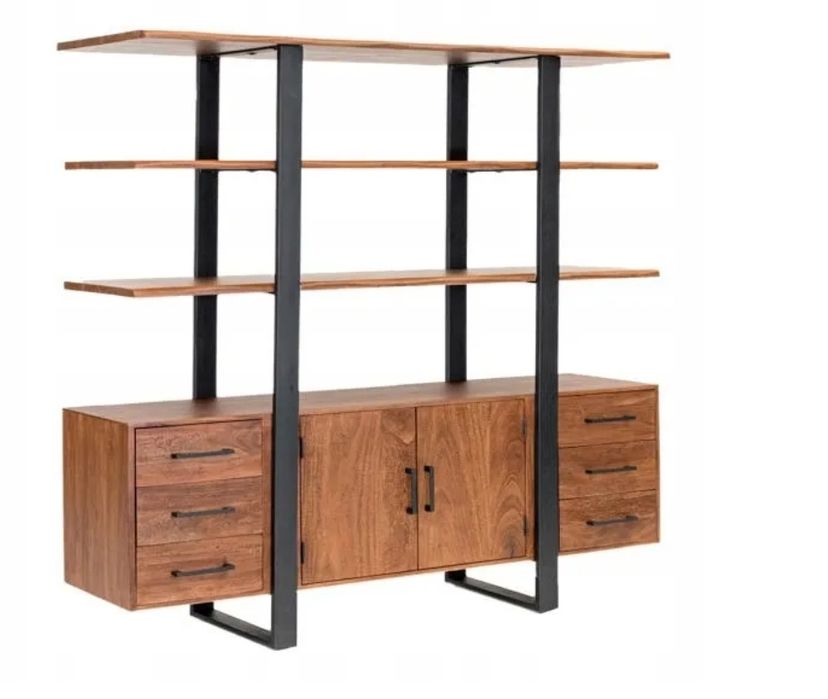 Regał z 6 szufladami Live Edge Soho 152x45x200 cm