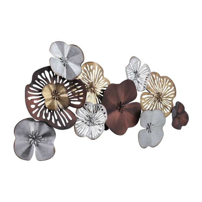 Escultura metálica de parede | Flores nenúfar