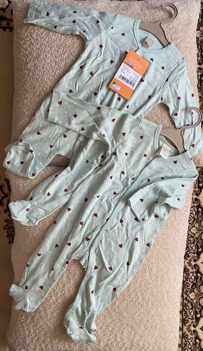 Продам новые трикотажные человечки на 3-6 мес, р.62-68