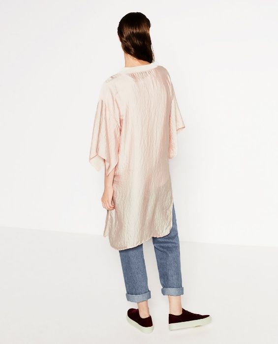 ZARA lekka kurtka bomber pudrowy róż oversize M 38