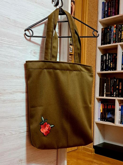 Ręcznie szyta torba shopper shopperka na zakupy wytrzymała