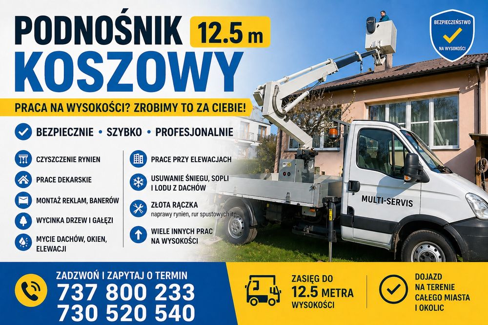 Usługi podnośnikiem koszowym