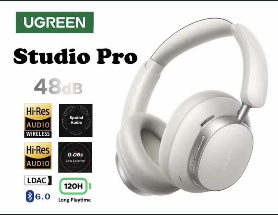 Навушники UGREEN Studio Pro Hi- Res LDAC ANC BT6.0 120год White