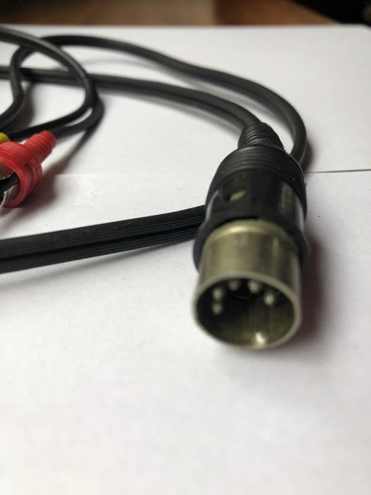 Kabel przewód 2x cinch/wtyk 5 pin długość ok. 1,10m