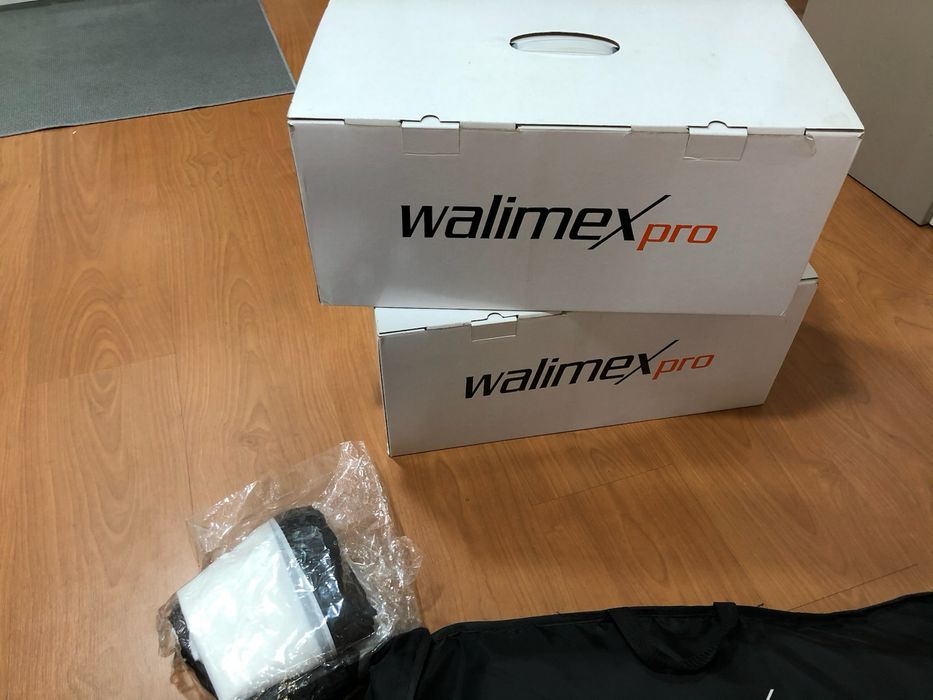 Kit Completo Walimex Pro – 2 Flashes VC-400 400Ws + Softboxes + 3 Tripés