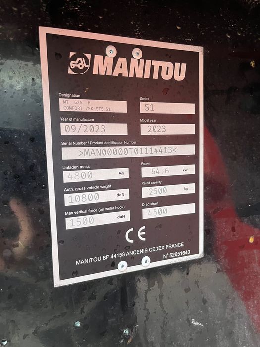 Ładowarka teleskopowa Manitou 625H 2023r 112mth Jak Nowa