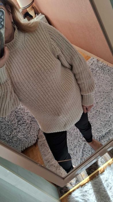 Ciepły sweter,luźny fason Zara roz.38-46
