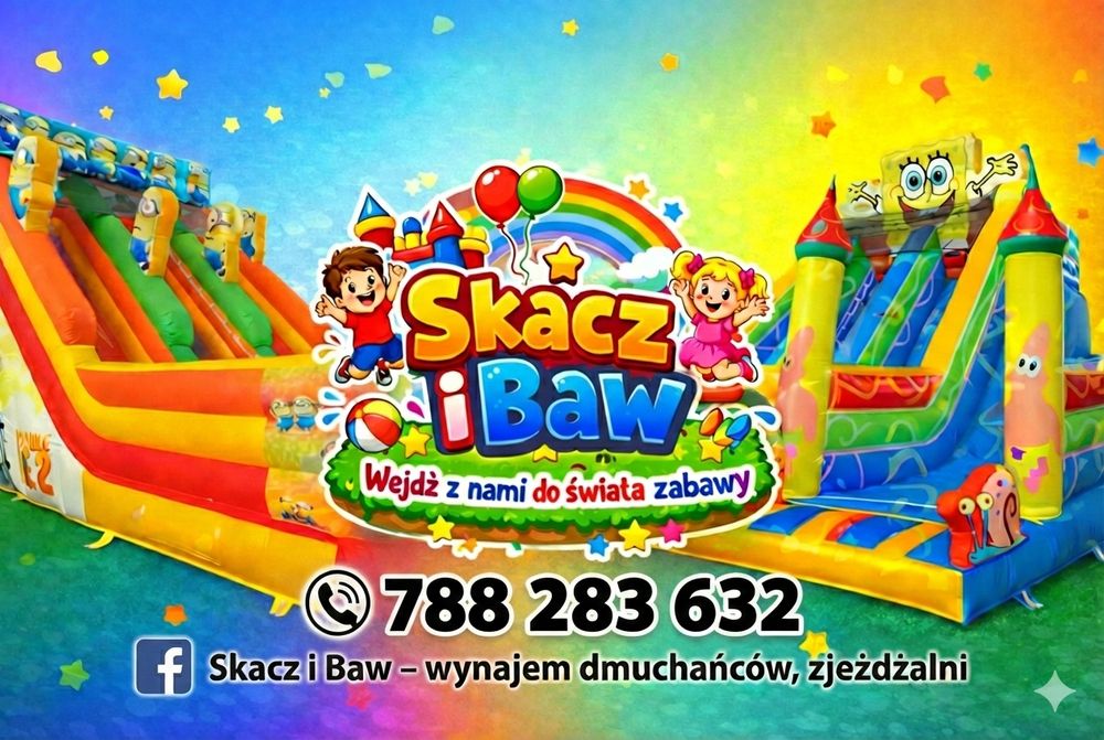 Wynajem dmuchanych zjeżdżalni dla dzieci!!
