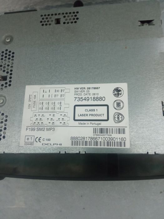 Auto rádio Fiat Punto 199 de 2005 a 2011