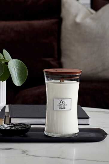 Розпродаж! Велика Ароматична свічка WoodWick White Teak 609 грам