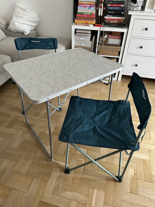Komplet stół oraz 2 krzesła kempingowe turystyczne Decathlon