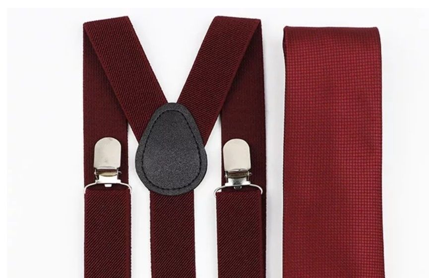 Conjunto suspensórios com laço ou gravata novos