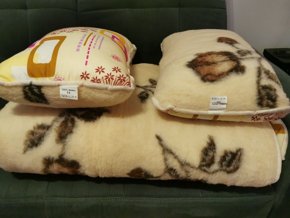 Ekskluzywny zestaw pościeli wełnianej Wooltex- Kołdra i dwie poduszki