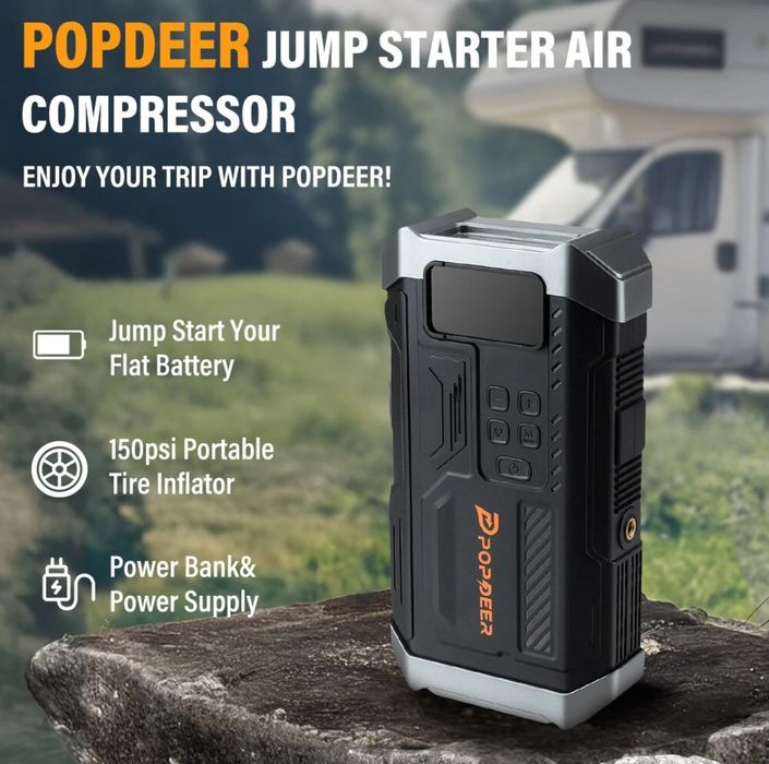 Booster bateria Popdeer Pd-JA3 5000A Diesel 8L Compressor 150psi NOVO