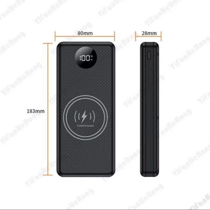 Power Bank - повербанк 30000 mAh з бездротовою зарядкою Qi та акум LG
