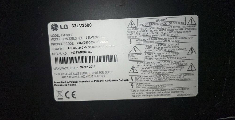 Lg 32” televisor