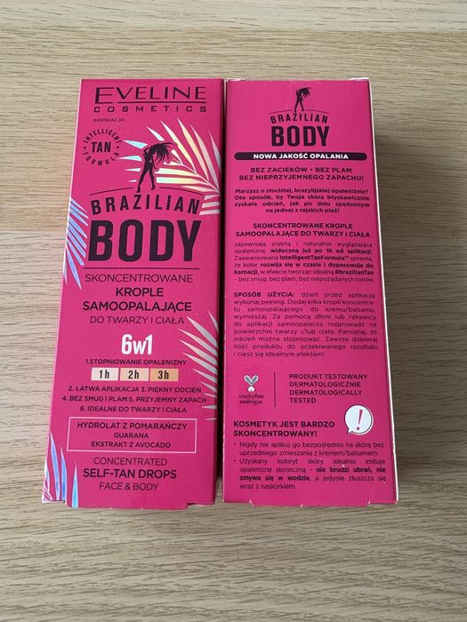Krople samoopalające do twarzy i ciała, brazilian body