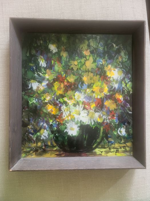 Kwiaty malowane na szkle