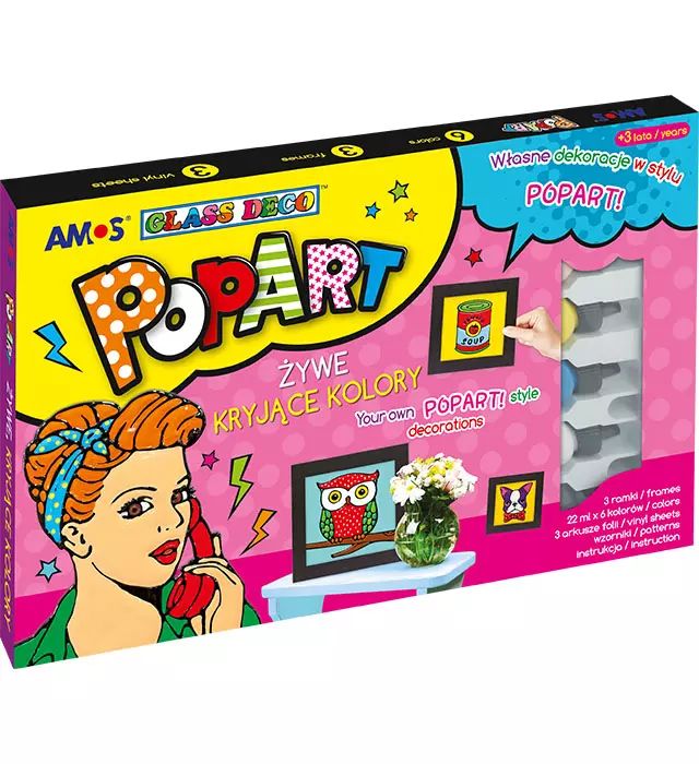 Farby Witrażowe 6 Kolorów, Popart. Amos. Nowy Produkt