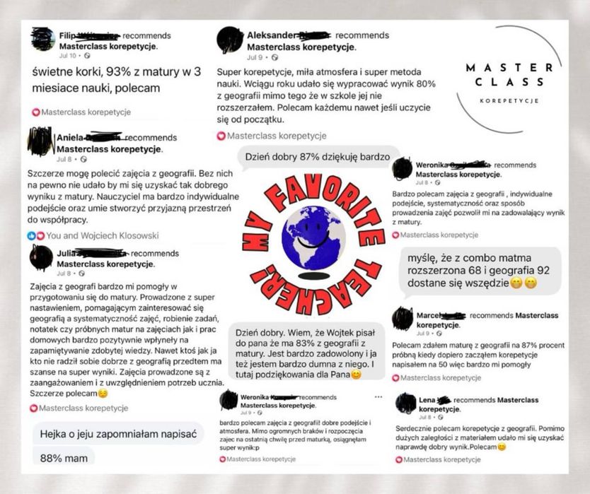GEOGRAFIA | profesjonalne KOREPETYCJE | matura | bieżący materiał